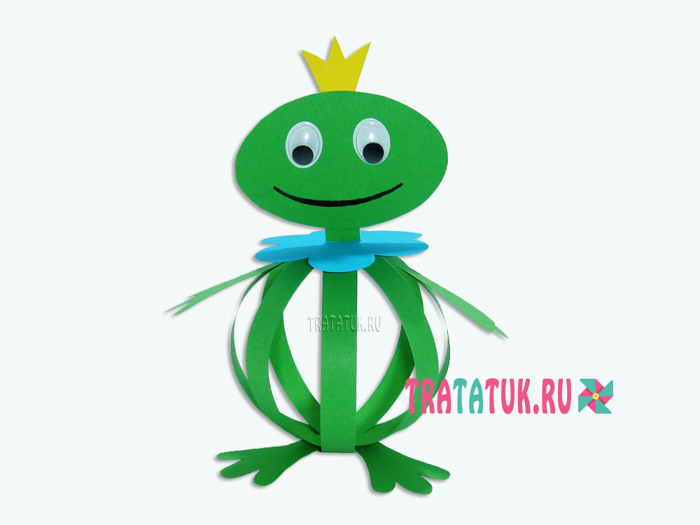 Лягушка из полосок бумаги